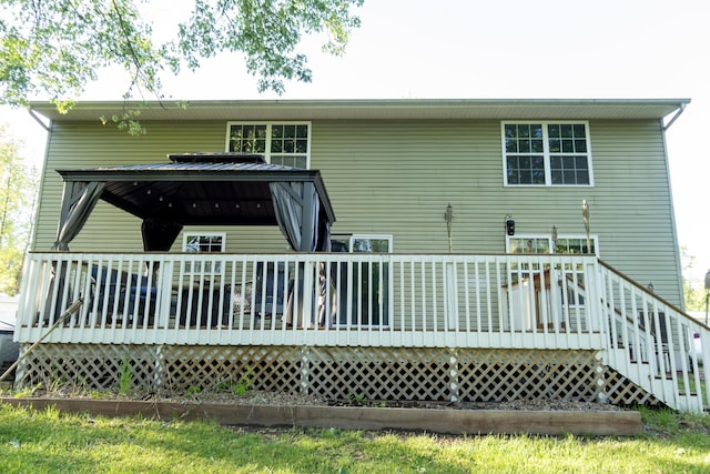 5734 108th Ave, Pullman, MI 49450 - rear view of house with a gazebo and a wooden deck