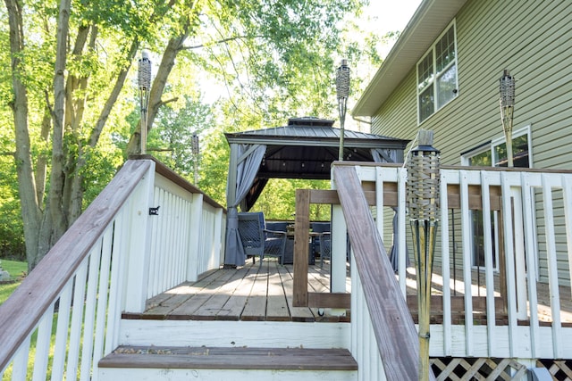 5734 108th Ave, Pullman, MI 49450 - wooden deck featuring a gazebo