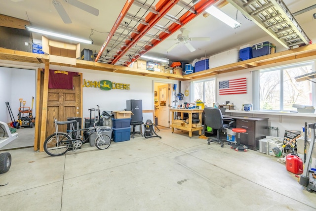 1719 Center St, Carleton, MI 48117 - garage with a ceiling fan