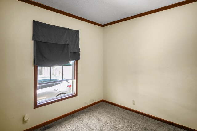 29878 Meadow Ln, Gibraltar, MI 48173 - unfurnished room with carpet, baseboards, and crown molding