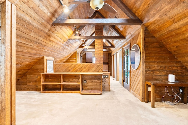 4775 Orchard Ave, Dearborn, MI 48126 - unfurnished bedroom with wooden ceiling, wood walls, and carpet