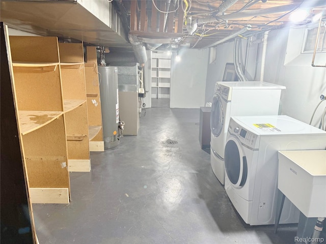 4775 Orchard Ave, Dearborn, MI 48126 - unfinished below grade area featuring water heater and washer and clothes dryer