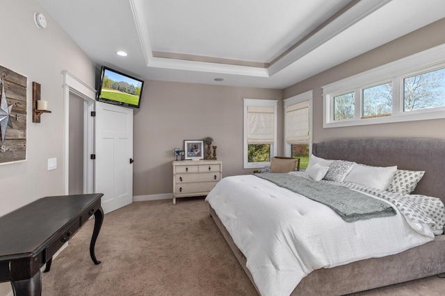 9510 Sparta Ave NW, Sparta, MI 49345 - carpeted bedroom featuring a raised ceiling, recessed lighting, and baseboards