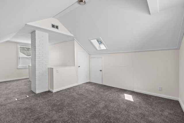 18750 Kingsville St, Harper Woods, MI 48225 - additional living space featuring carpet floors, lofted ceiling, and a skylight