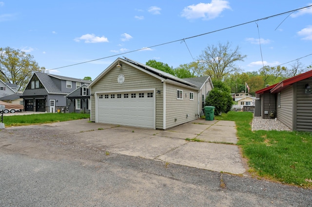 view of detached garage