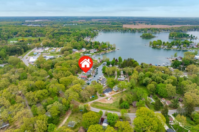 drone / aerial view of a large body of water