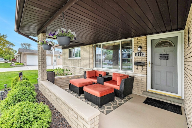 view of patio featuring an outdoor living space