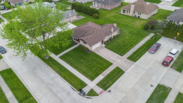 aerial perspective of suburban area