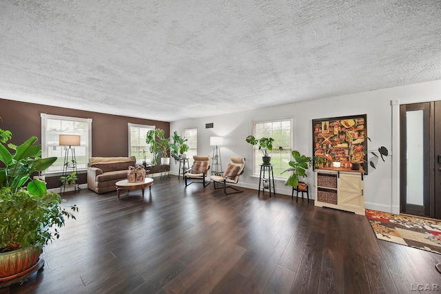 608 Budlong St, Adrian, MI 49221 - living room with plenty of natural light, wood finished floors, a textured ceiling, and baseboards