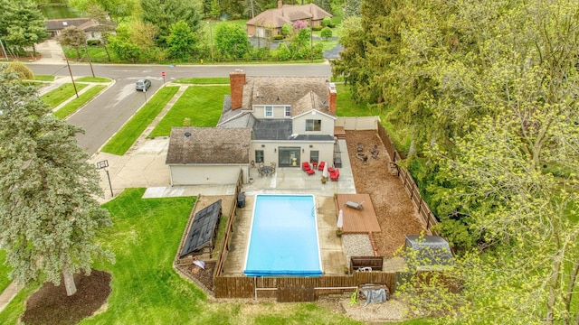 608 Budlong St, Adrian, MI 49221 - aerial view of property and surrounding area with a pool