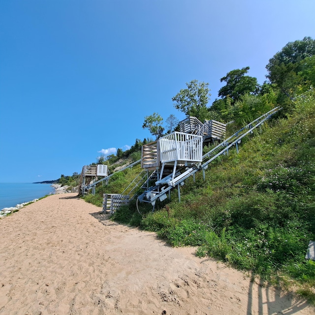 7251 E Beach Dr, South Haven, MI 49090 - view of yard featuring view of water and beach