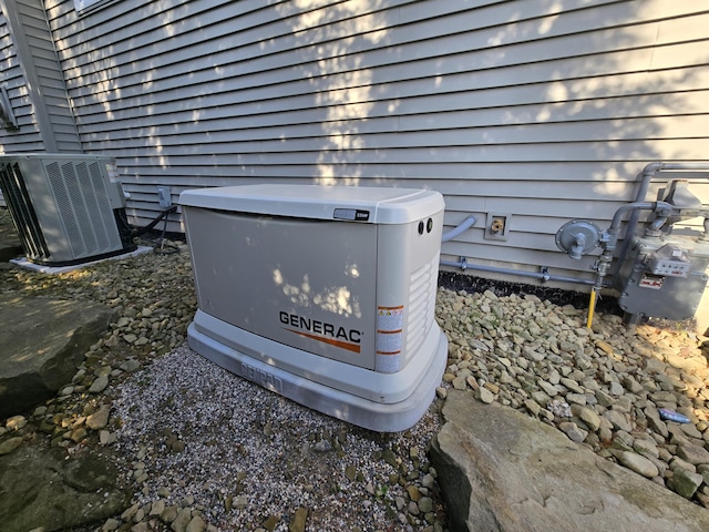 7251 E Beach Dr, South Haven, MI 49090 - exterior view of a power unit, central AC unit, and gas meter
