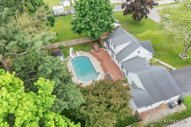 8131 Lorac St, Portage, MI 49002 - view from above of property featuring a pool area