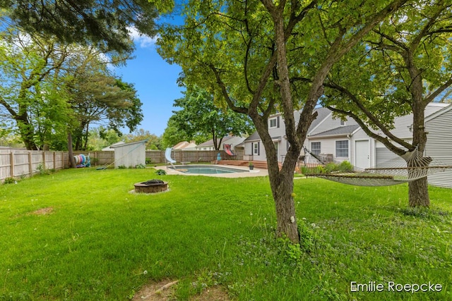 8131 Lorac St, Portage, MI 49002 - view of yard featuring a fire pit
