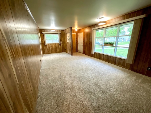 5817 Everest Dr, Clarkston, MI 48346 - carpeted empty room with wooden walls