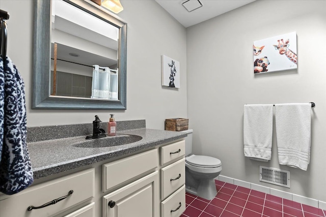 6588 White Pines Dr, Brighton, MI 48116 - bathroom featuring vanity, tile patterned flooring, toilet, and baseboards