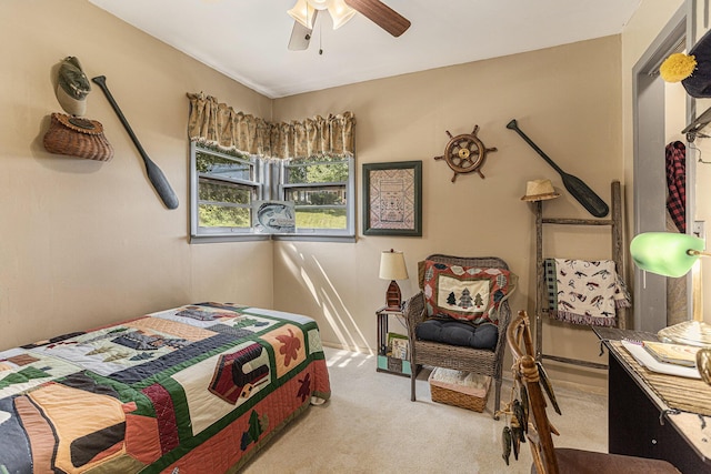6520 Oakwood Dr, Delton, MI 49046 - bedroom with carpet and ceiling fan