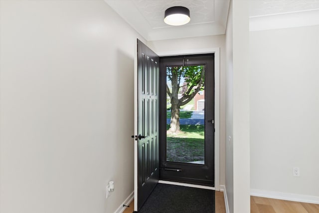 5082 Patland Dr, Kalamazoo, MI 49009 - doorway with wood finished floors and baseboards