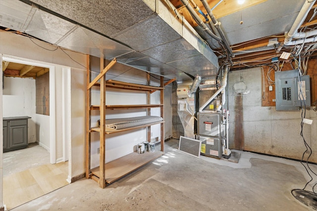 5082 Patland Dr, Kalamazoo, MI 49009 - unfinished basement featuring electric panel and heating unit