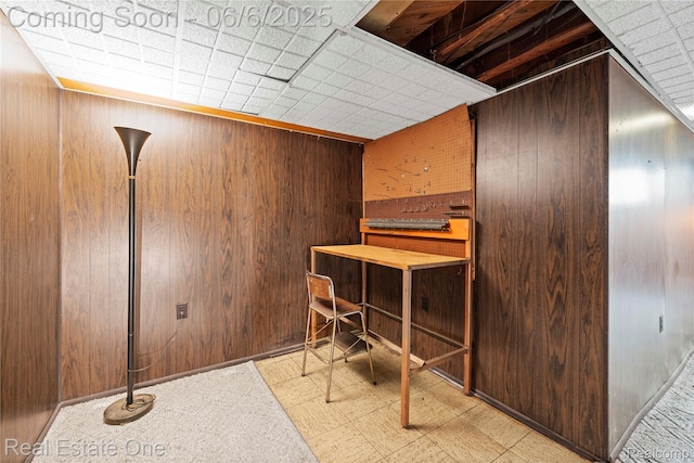 2209 Ridgemont Rd, Grosse Pointe Woods, MI 48236 - office space featuring wood walls and tile patterned floors