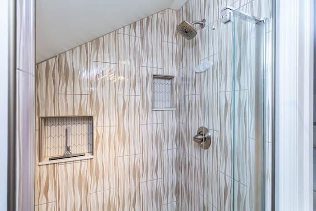 bathroom view of a tile shower