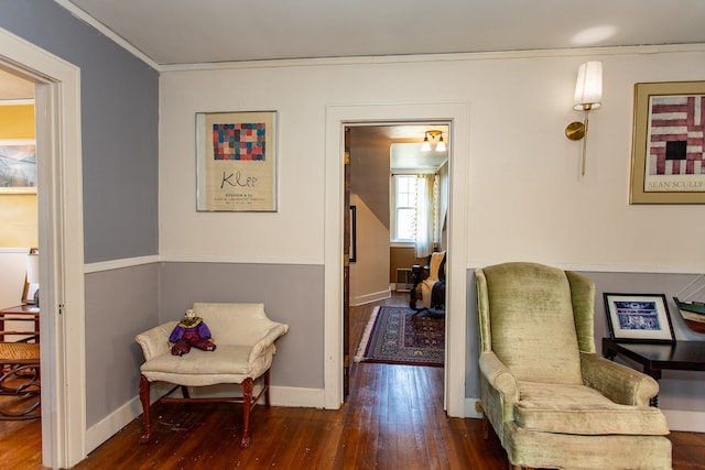 736 Chicago Blvd, Detroit, MI 48202 - living area with wood finished floors, crown molding, and baseboards