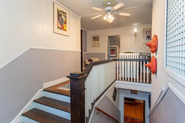 736 Chicago Blvd, Detroit, MI 48202 - stairs with a ceiling fan