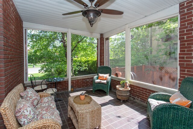 736 Chicago Blvd, Detroit, MI 48202 - sunroom / solarium with plenty of natural light and ceiling fan