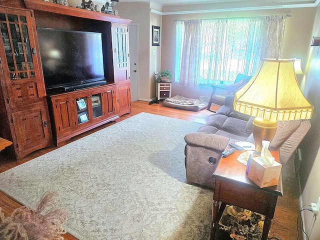 26541 Warner Ave, Warren, MI 48091 - living room with ornamental molding and wood finished floors