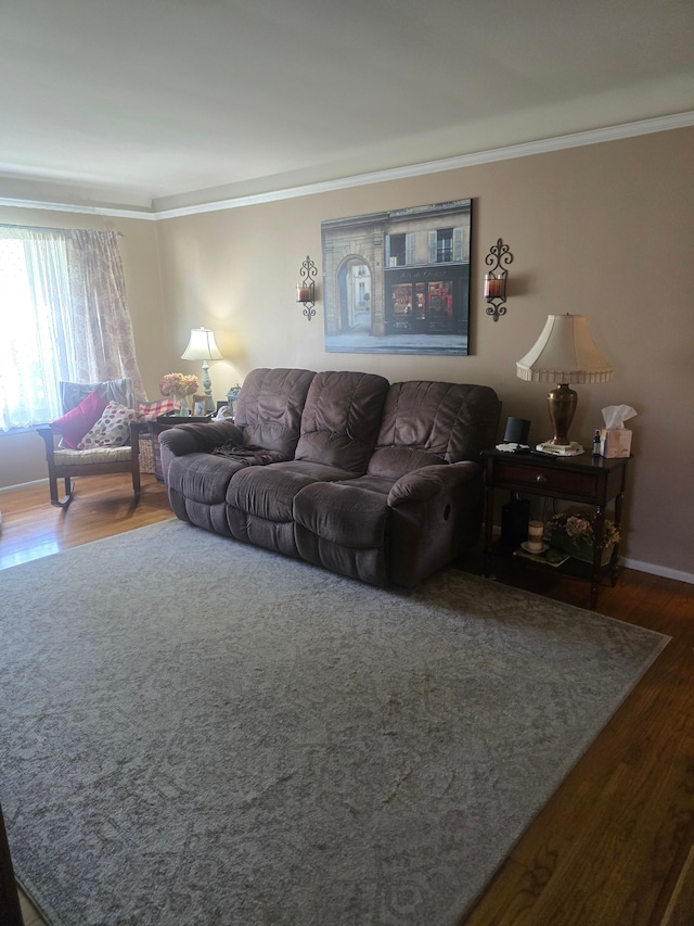 26541 Warner Ave, Warren, MI 48091 - living room with crown molding and wood finished floors