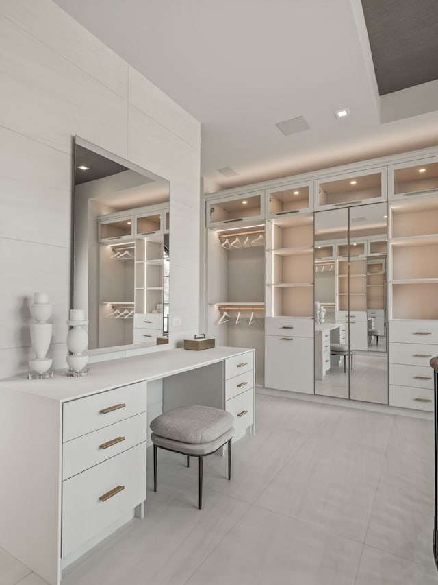 view of walk in closet