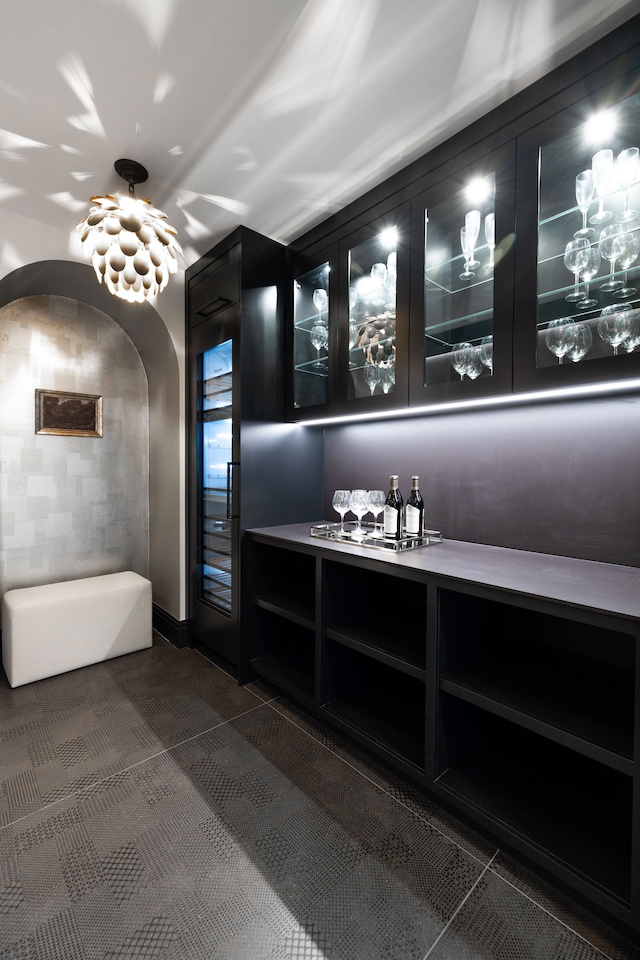 view of wine cellar