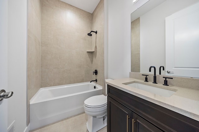5636 Suffolk Ct, West Bloomfield, MI 48322 - full bathroom featuring toilet, shower / bath combination, vanity, and tile patterned flooring