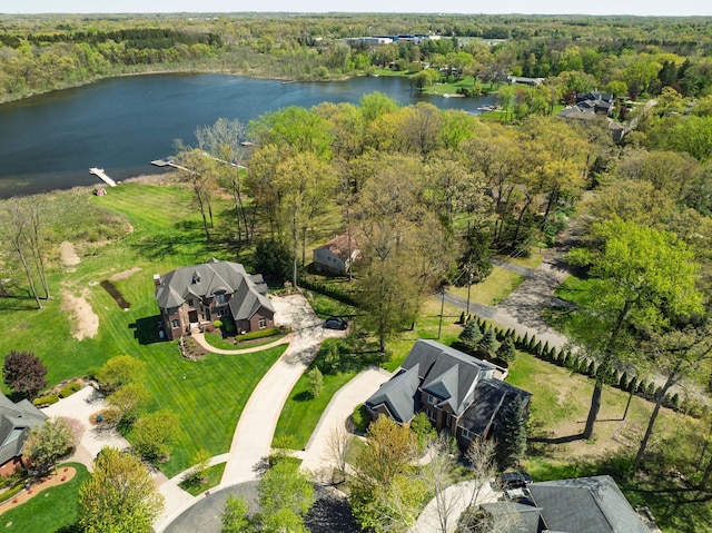 194 W Reed Lk, Commerce Twp, MI 48390 - aerial view of a large body of water and a heavily wooded area