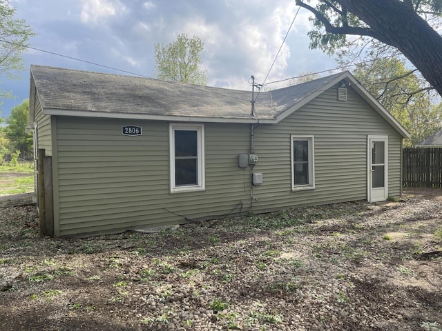 2806 Beebe Rd, Niles, MI 49120 - rear view of property featuring a shingled roof and fence