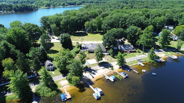 08763 Silver Lake Rd, Grand Junction, MI 49056 - aerial view of property and surrounding area featuring a heavily wooded area and a large body of water