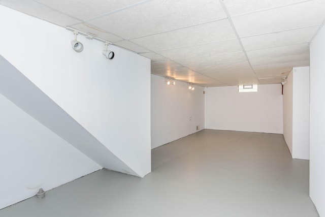 view of finished below grade area