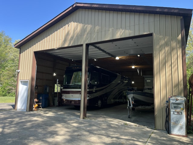view of garage