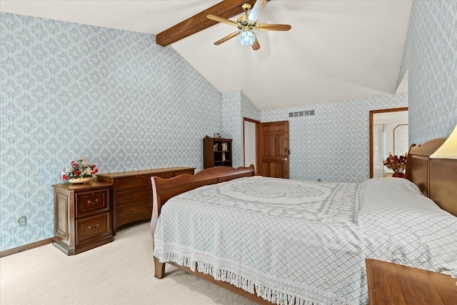 46890 Cider Mill Dr, Novi, MI 48374 - bedroom featuring carpet, wallpapered walls, ceiling fan, and baseboards