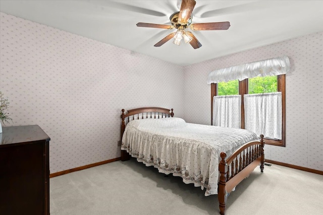 46890 Cider Mill Dr, Novi, MI 48374 - carpeted bedroom with baseboards and a ceiling fan