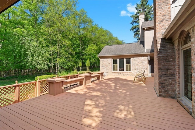 46890 Cider Mill Dr, Novi, MI 48374 - wooden deck featuring view of scattered trees