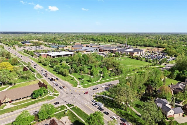 46890 Cider Mill Dr, Novi, MI 48374 - aerial view of property and surrounding area featuring a heavily wooded area