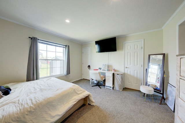 6418 Apple Way, Fenton, MI 48430 - bedroom featuring ornamental molding, light colored carpet, and baseboards