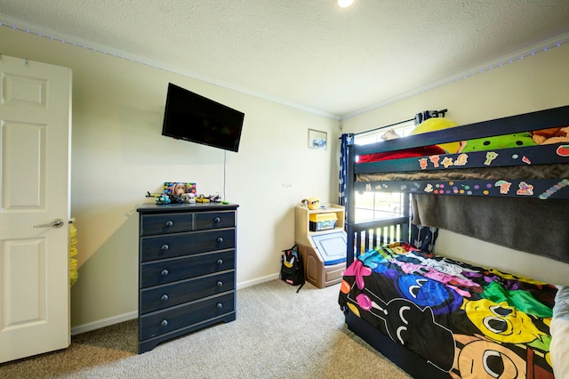 6418 Apple Way, Fenton, MI 48430 - bedroom featuring ornamental molding, carpet floors, a textured ceiling, and baseboards