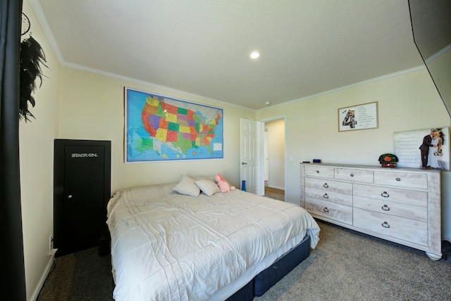6418 Apple Way, Fenton, MI 48430 - carpeted bedroom with ornamental molding and recessed lighting