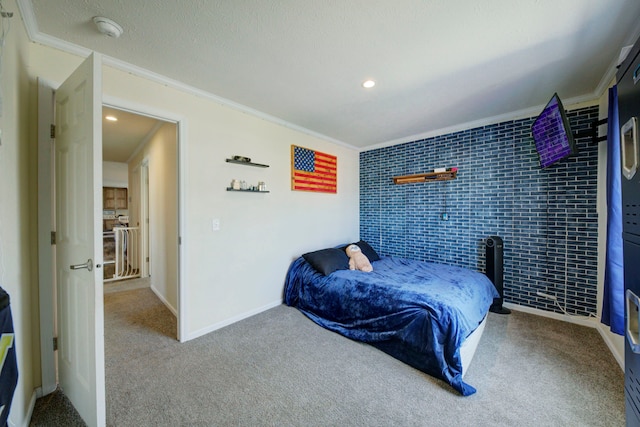 6418 Apple Way, Fenton, MI 48430 - carpeted bedroom featuring ornamental molding, recessed lighting, and baseboards