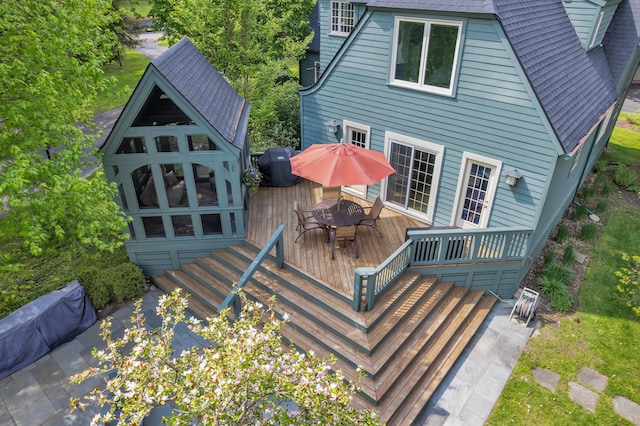 2462 N Dixboro Rd, Ann Arbor, MI 48105 - wooden deck with outdoor dining space