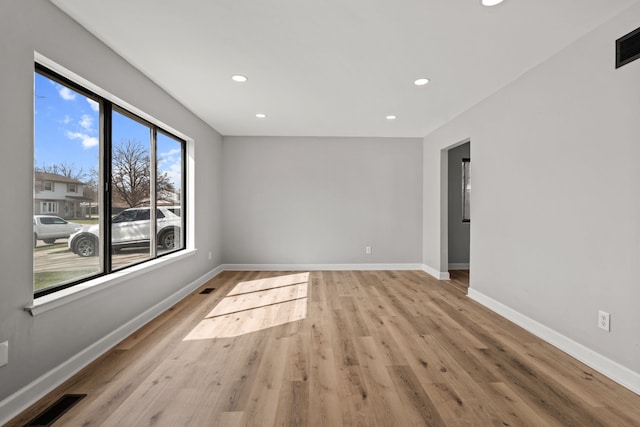 29244 Marshall St, Southfield, MI 48076 - unfurnished room featuring light wood finished floors, recessed lighting, and baseboards