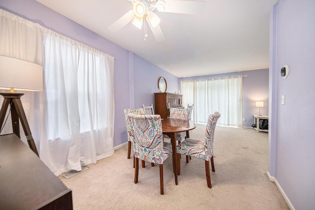 3049 Turnberry Ln, Ann Arbor, MI 48108 - carpeted dining space with plenty of natural light, a ceiling fan, and baseboards