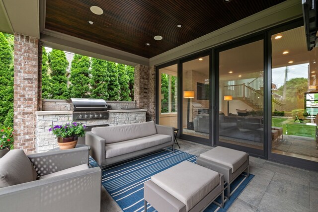 628 Watkins St, Birmingham, MI 48009 - view of patio / terrace with a grill, exterior kitchen, and outdoor lounge area